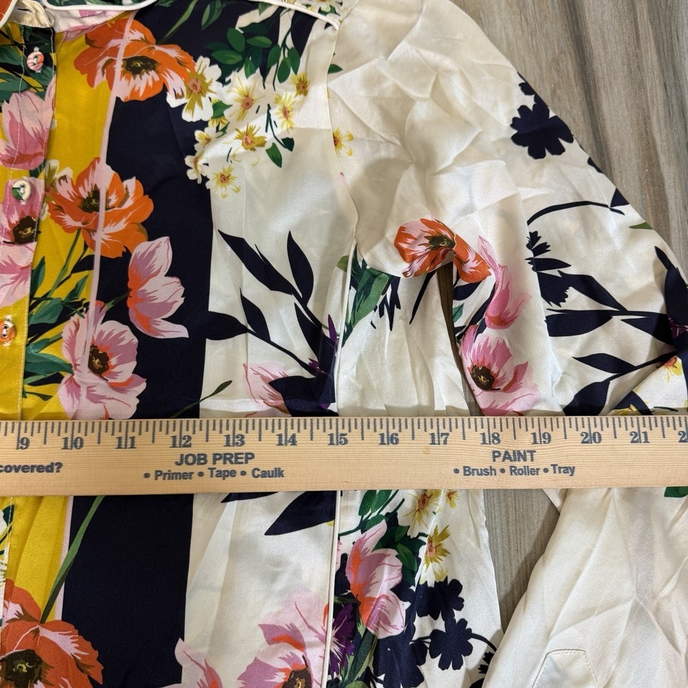 Johnny Was Andrea silk blouse Womens Size XS Mixed Print Boho Classic Eclectic - Picture 8 of 9